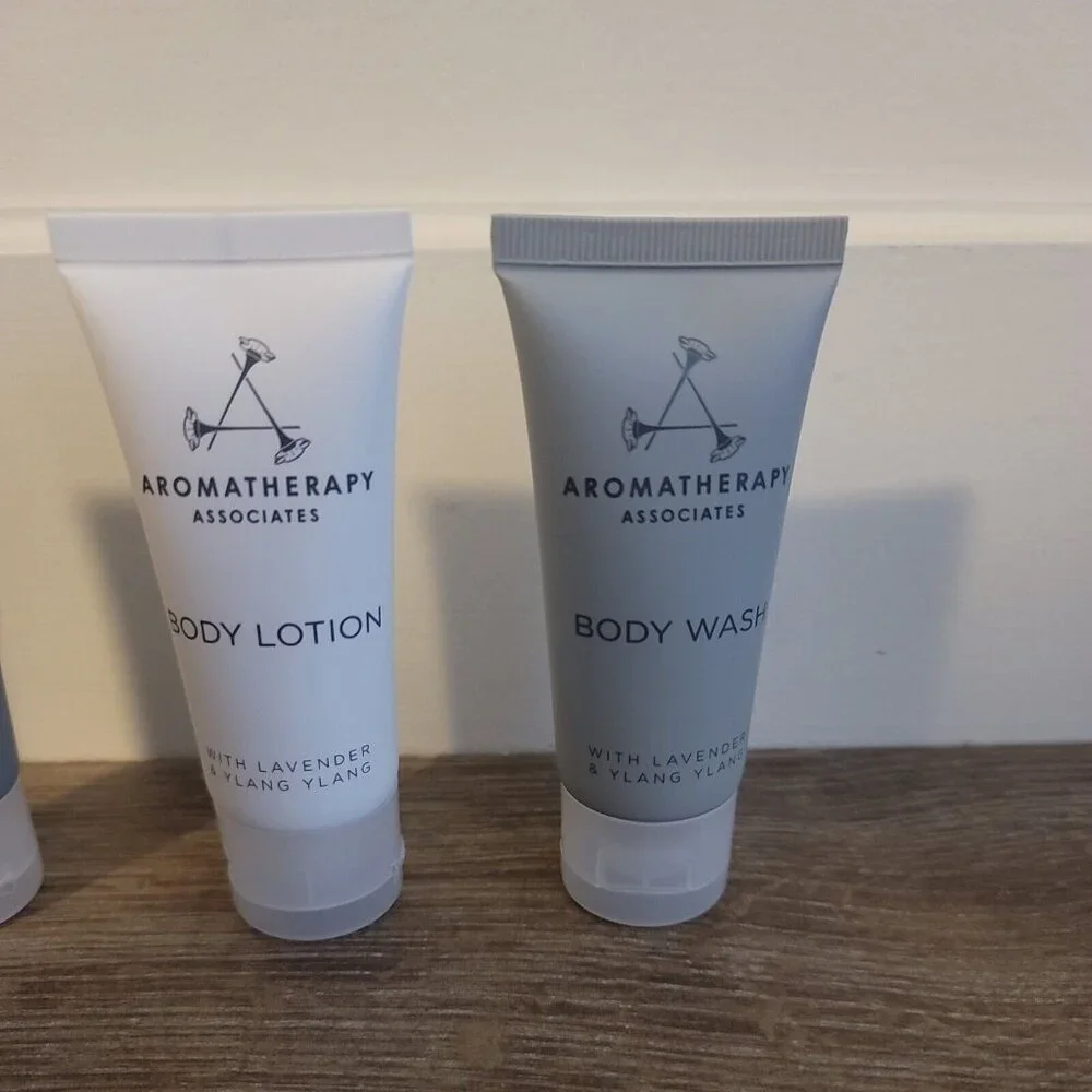 4 Aromatherapy Travel‎ Toiletries Shampoo Conditioner Body Wash Body Lotion Lot